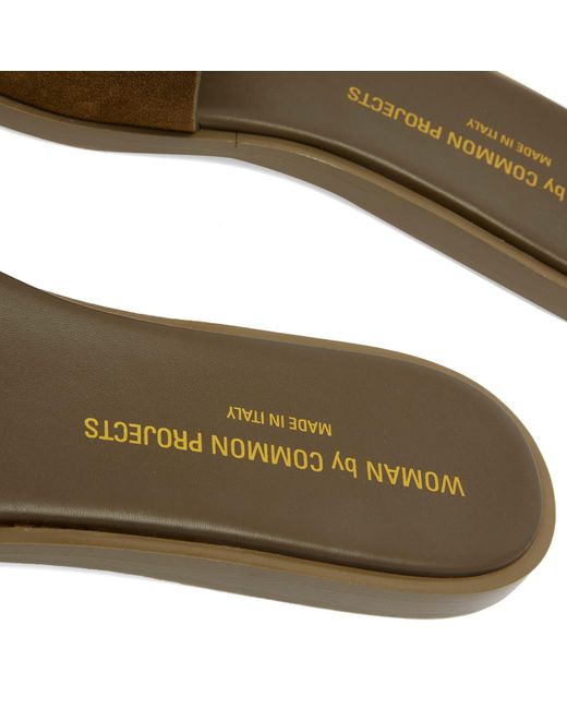 Common Projects Brown By Common Projects Suede Slides
