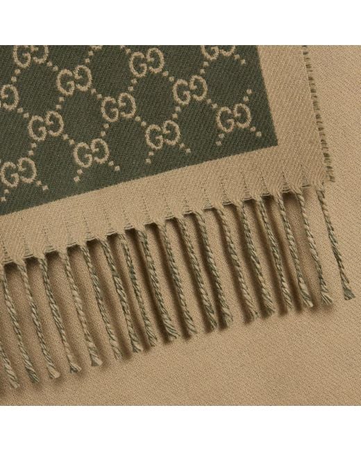 Gucci Green Allover Gg Scarf for men