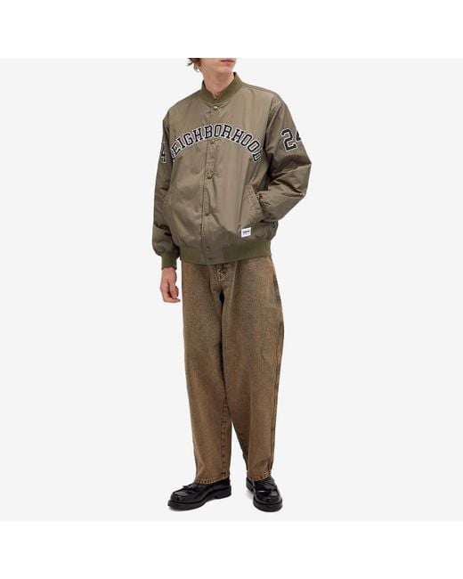 Neighborhood Green Baseball Jacket for men