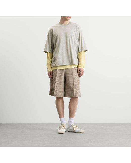 AMI Gray Mercerised Jersey Adc Double Layer T-Shirt for men