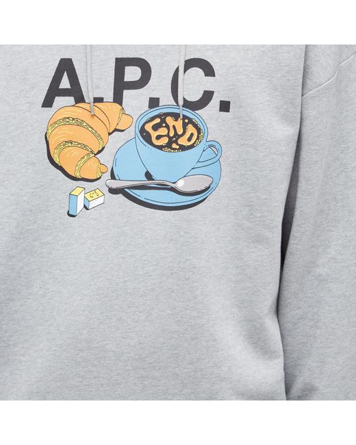 A.P.C. Gray End. X 'Coffee Club' Pierre Hoodie for men