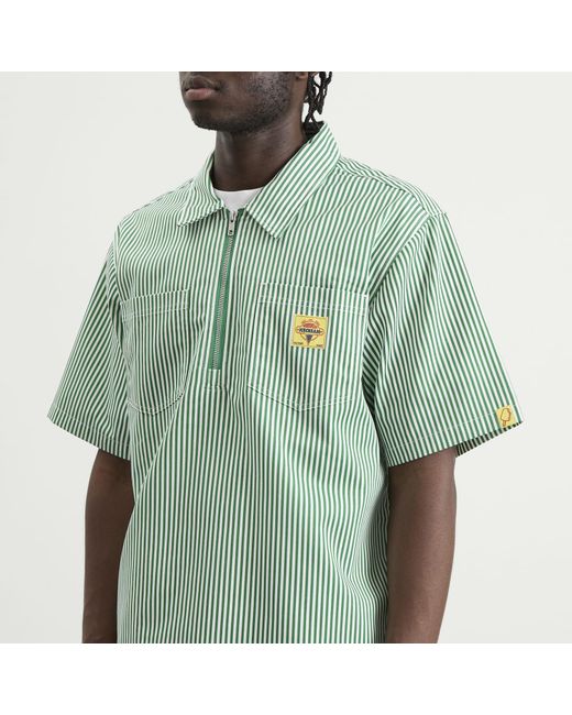 ICECREAM Green Ic Services Quarter Zip Work Shirt for men