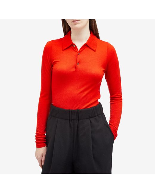 Auralee Red Wool Amunzen Polo