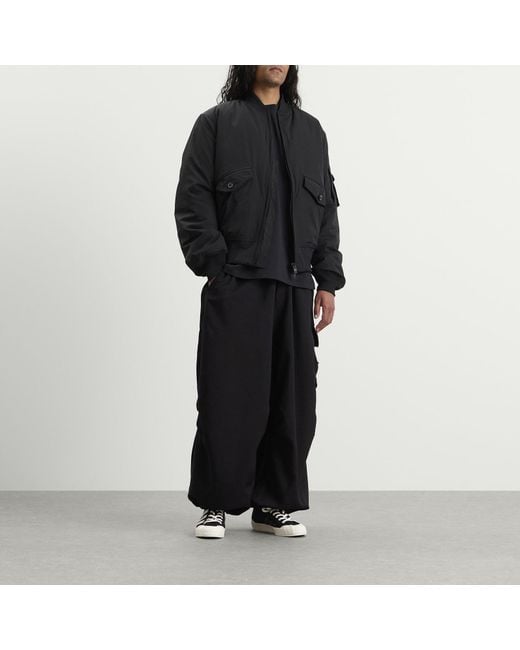 Y-3 Black Sport Uniform Wide Cargo Pants for men