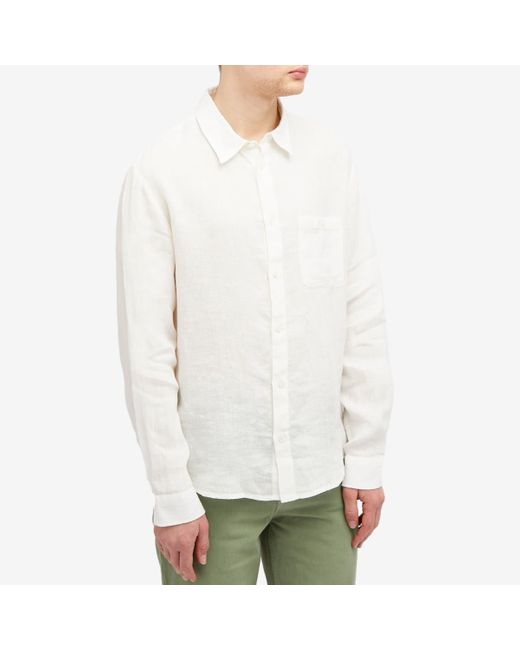 A.P.C. White Cassel Linen Shirt for men