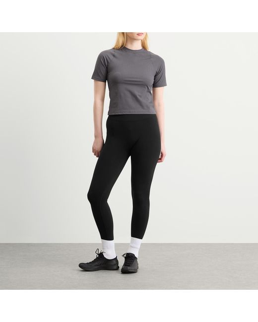 Nike Gray Zenvy Rib Short Sleeve Top