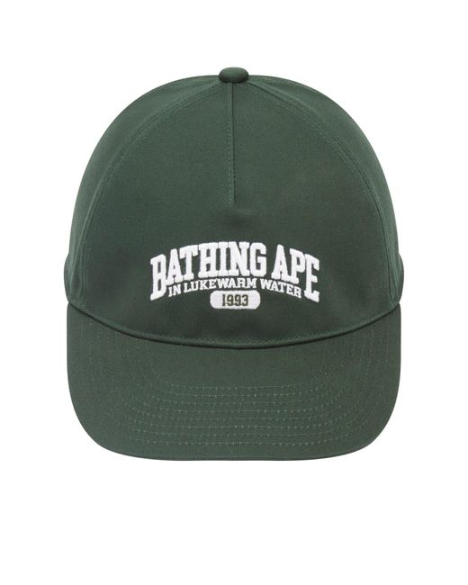 A Bathing Ape Green A Bathing Logo Trucker Cap for men
