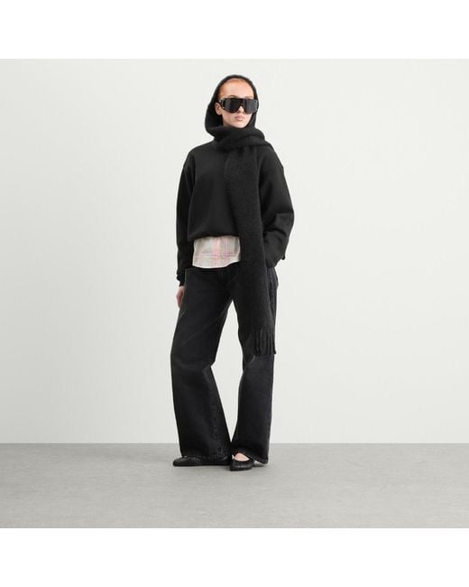 Acne Black Kooder Hooded Scarf