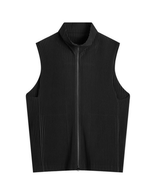 Homme Plissé Issey Miyake Black Pleated Gilet for men