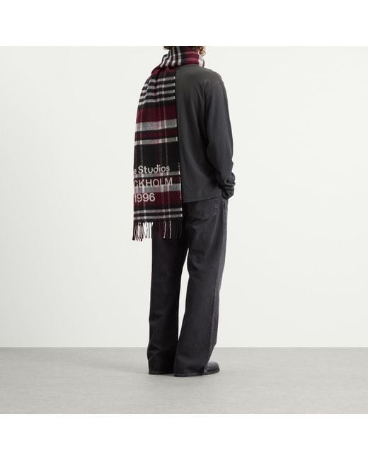 Acne Red Venus Check Scarf
