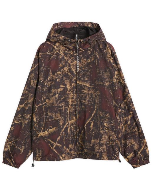 No Problemo Brown Forest Glitch Nylon Jacket for men