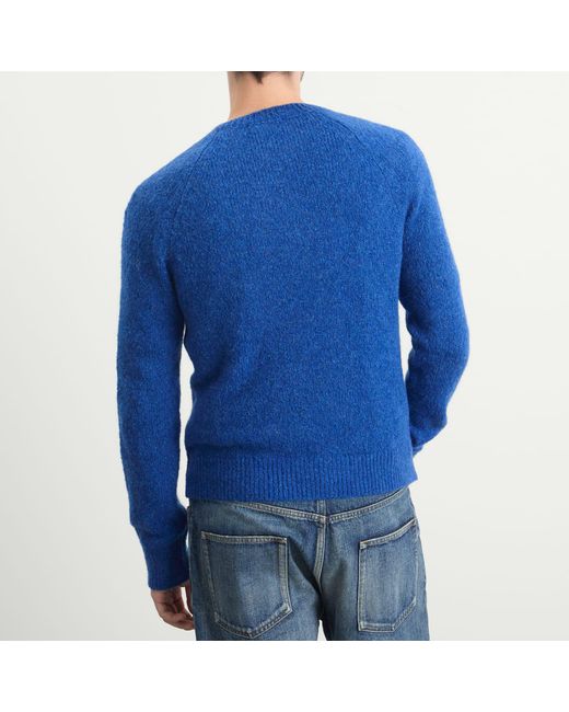 Dries Van Noten Blue Alpaca Wool Jumper for men