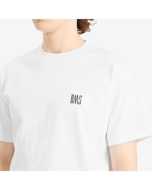 Beams Plus White Bms Logo T-Shirt for men