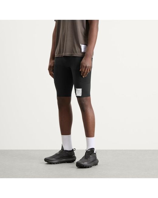 Satisfy Black Techsilk Evo 9 Half Tights for men