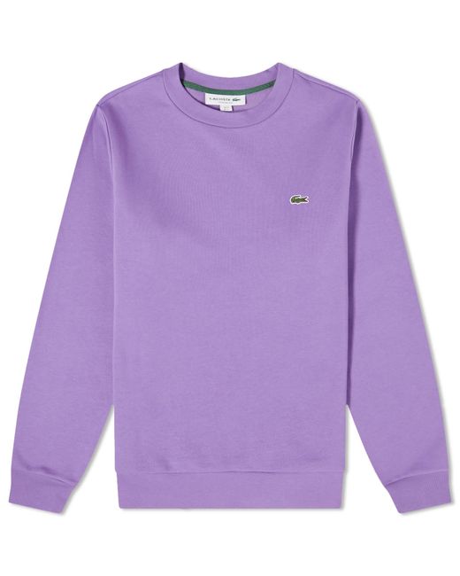 Lacoste Classic Logo Brushed Cotton Sweatshirt Purple for men