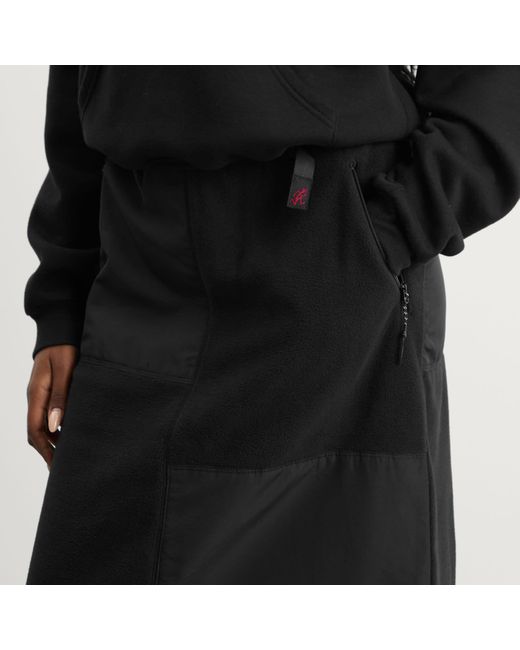 Gramicci Black Patchwork Fleece Midi Skirt