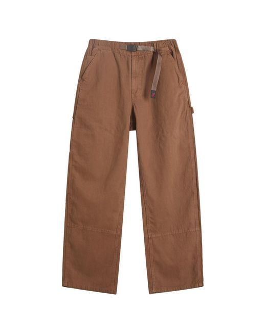 Gramicci Brown Canvas Work Pant for men