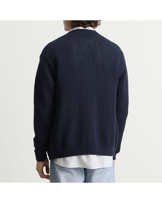 Les Deux Blue Prince Lace Knitted Cardigan for men