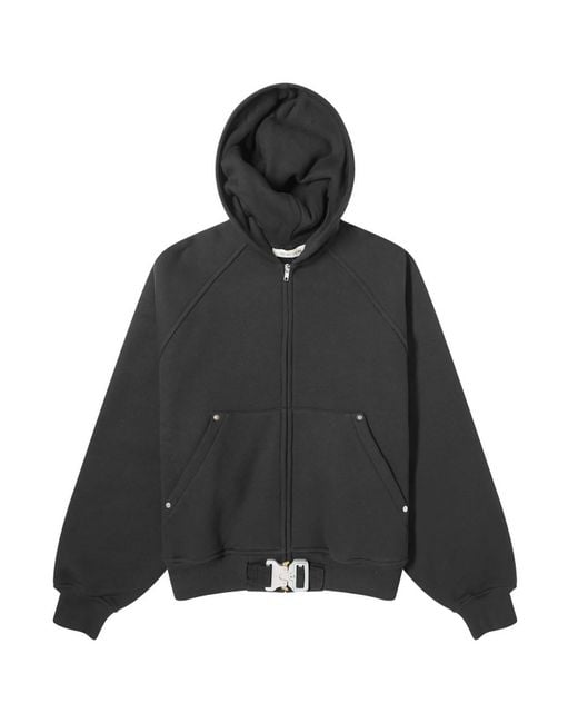 1017 ALYX 9SM Black Belted Buckle Zip Hoodie for men