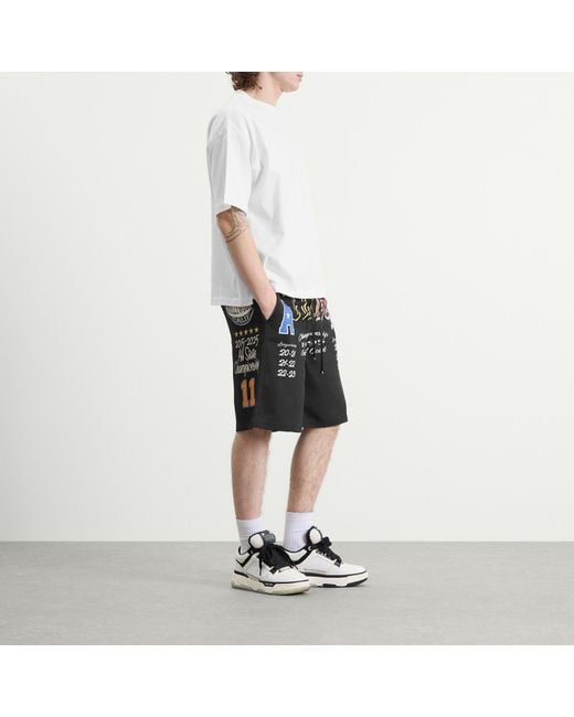 Amiri Black Varsity Patch Shorts for men