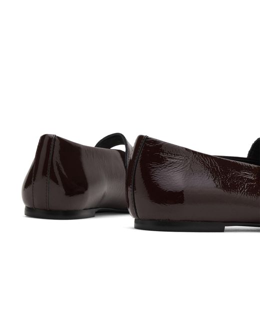 Vagabond Brown Vagabond Aleya Patent Leather Buckle Ballet