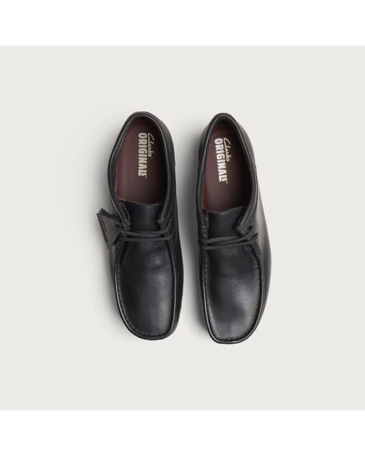 Clarks Black Leather Wallabee Gtx for men