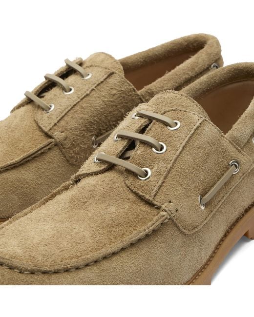 Studio Nicholson Natural Guston Lace Up Boat Shoe for men