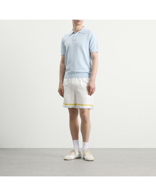 Casablanca Blue Pointelle Monogram Polo for men