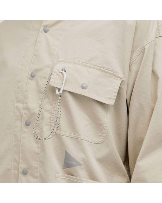 And Wander White Dry Ripstop Shirt Jacket for men