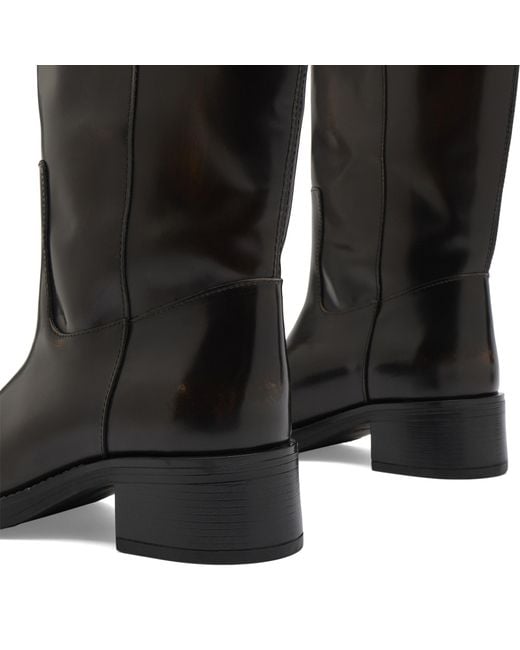 Alohas Black Sajan Vintage Effect Leather Boots
