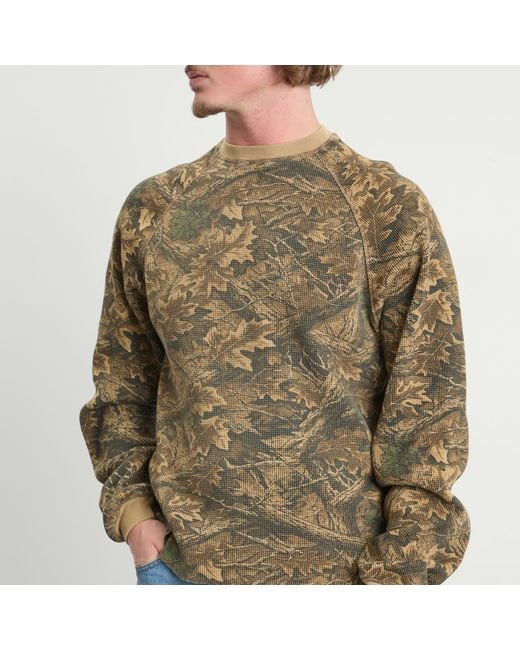 Butter Goods Green Long Sleeve Waffle Top for men