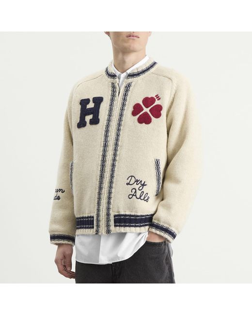 Human Made Natural Zip-Up Knit Cardigan for men