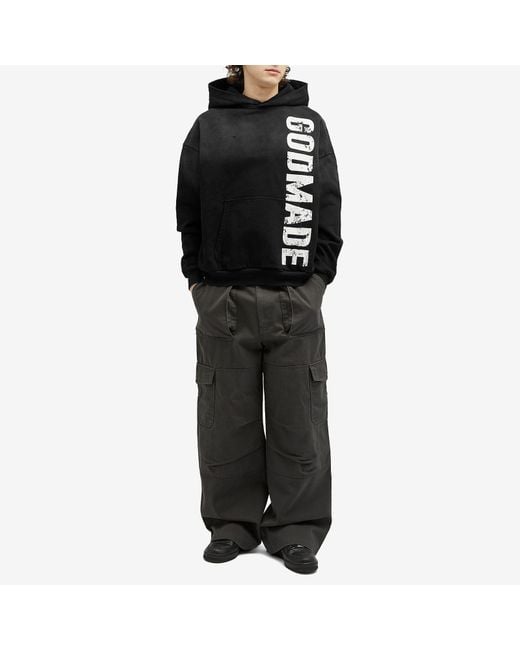 God Made Black Logo Hoodie for men