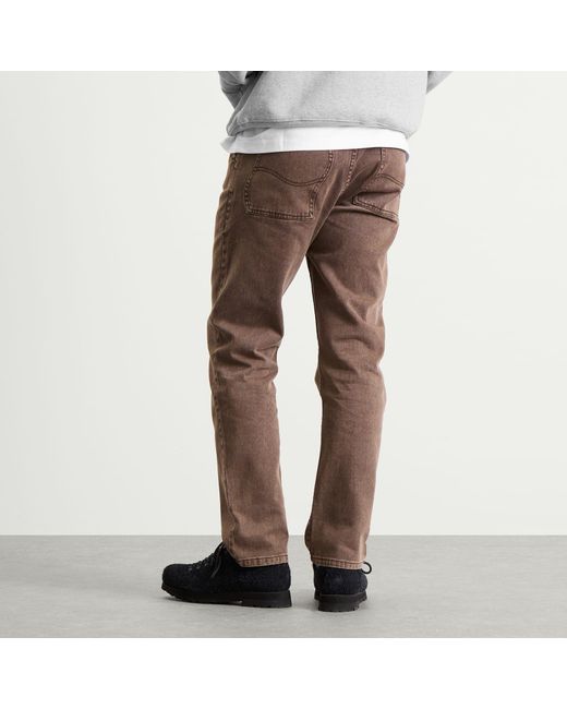 Dime Brown Straight Denim Pants for men