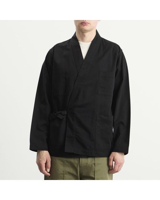 Universal Works Black Twill Kyoto Work Jacket for men