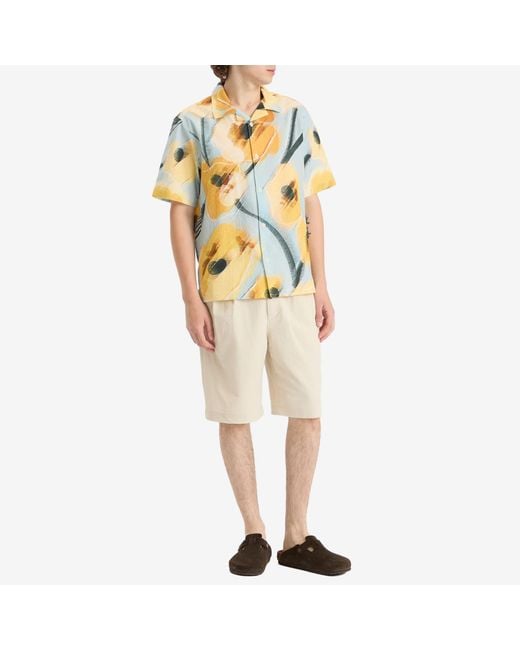 Wax London Blue Didcot Abstract Applique Vacation Shirt for men