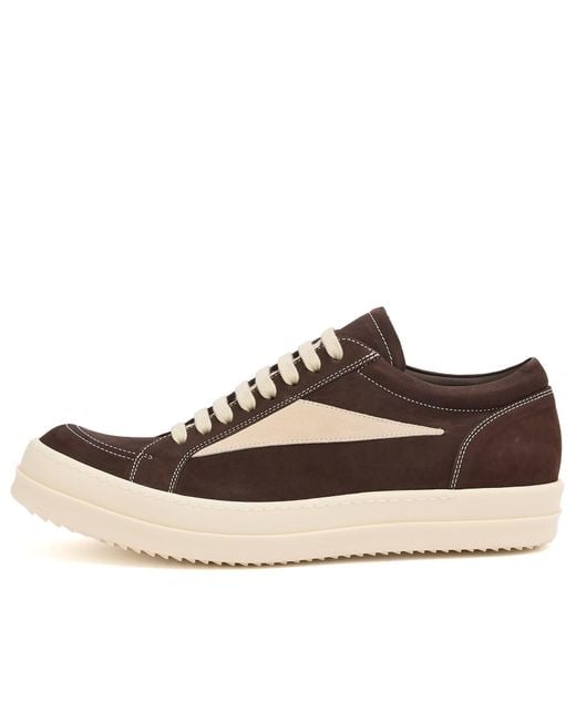 Rick Owens Brown Nubuck Vintage Sneaks for men