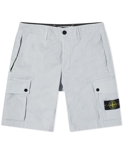 Stone Island Gray Supima Cotton Cargo Shorts for men
