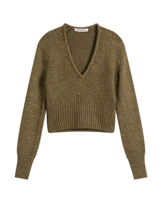 Our Legacy Green Sharp V-Neck Jumper