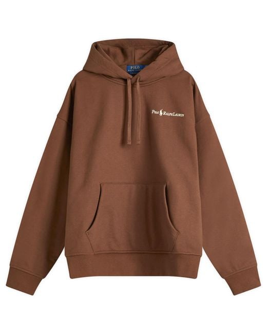 Polo Ralph Lauren Brown Heavyweight Fleece Logo Hoodie for men