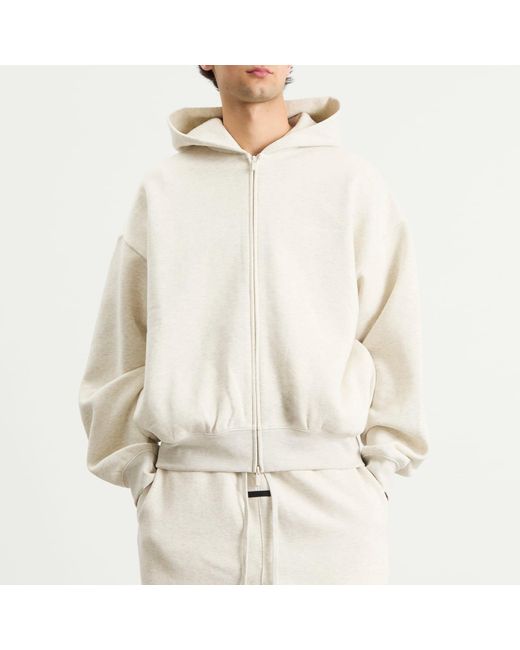 Fear Of God White Signature Classic Zip Hoodie for men