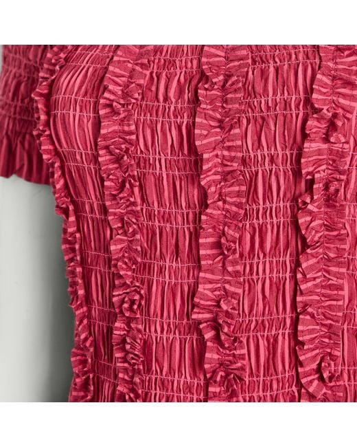 Damson Madder Red Raphaela Ruffle Midi Dress