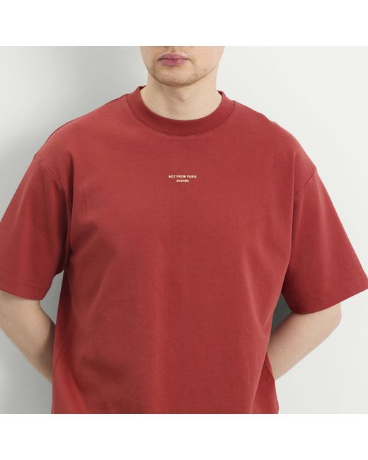 Drole de Monsieur Red The Classic Slogan T-Shirt for men