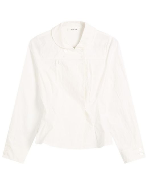 Peachy Den White Missy Long Sleeve Blouse