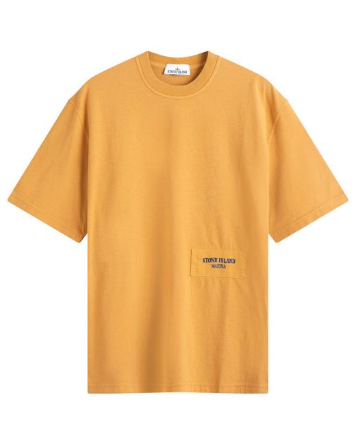 Stone Island Orange Marina Organic Cotton T-Shirt for men