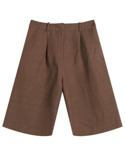 Faithfull The Brand Brown Astrid Long Shorts