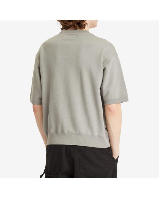 Beams Plus Gray Print Short Sleeve Sweat for men