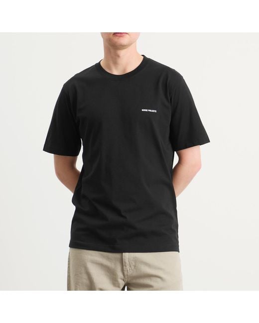Norse Projects Black Johannes Logo Print T-Shirt for men