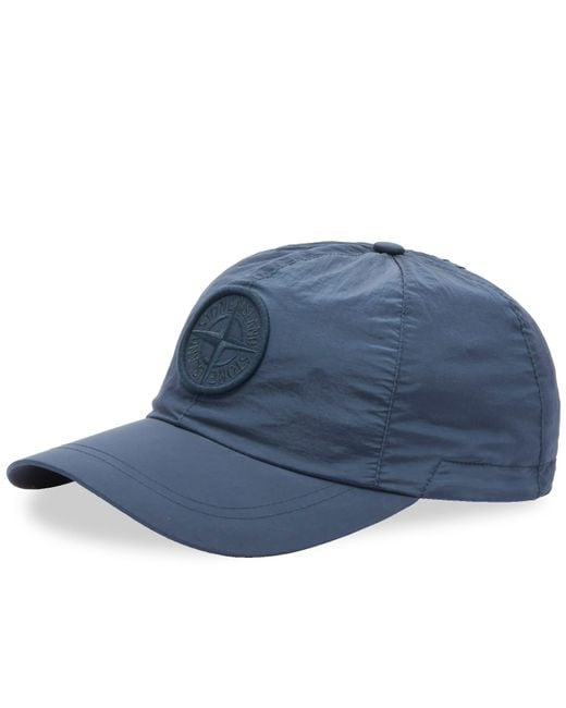 Stone Island Blue Nylon Metal Cap for men