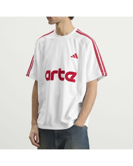Adidas White X Arte Jersey Top for men